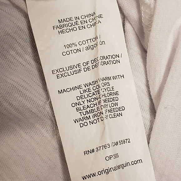 Original Penguin Heritage Slim Fit Shirt White Dark Chambray Collar Large - Picture 5 of 6